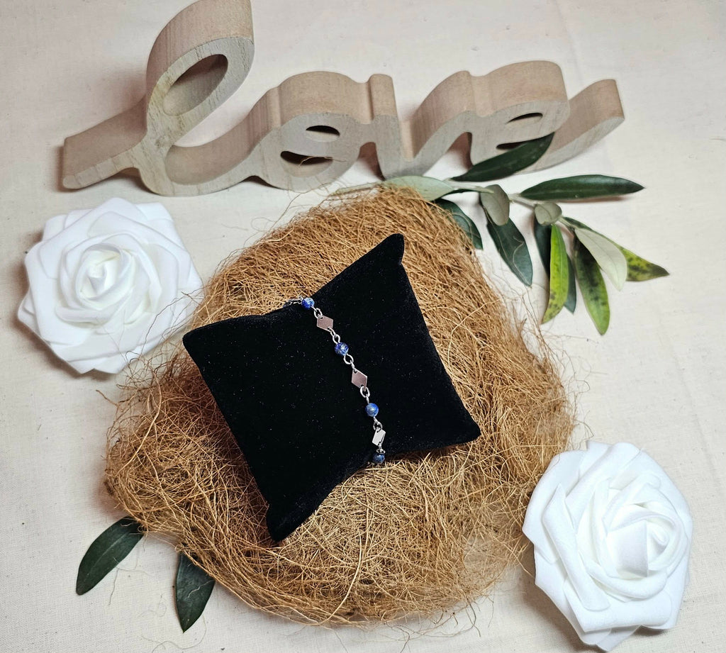 Bracelet Eveil Nomade – Lapis-lazuli & Losanges