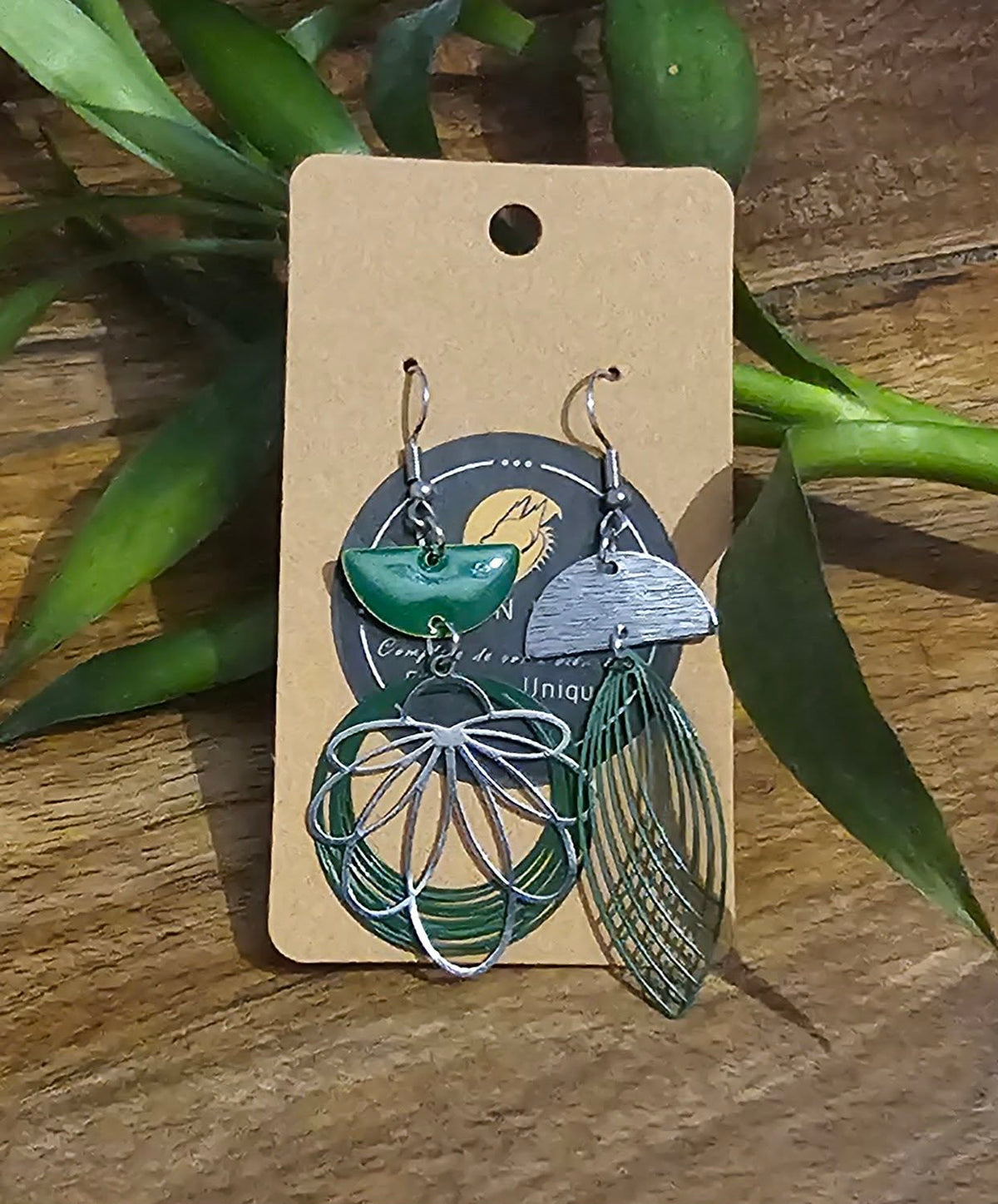 Boucles d'oreilles ÉMERAUDE VÉGÉTALE