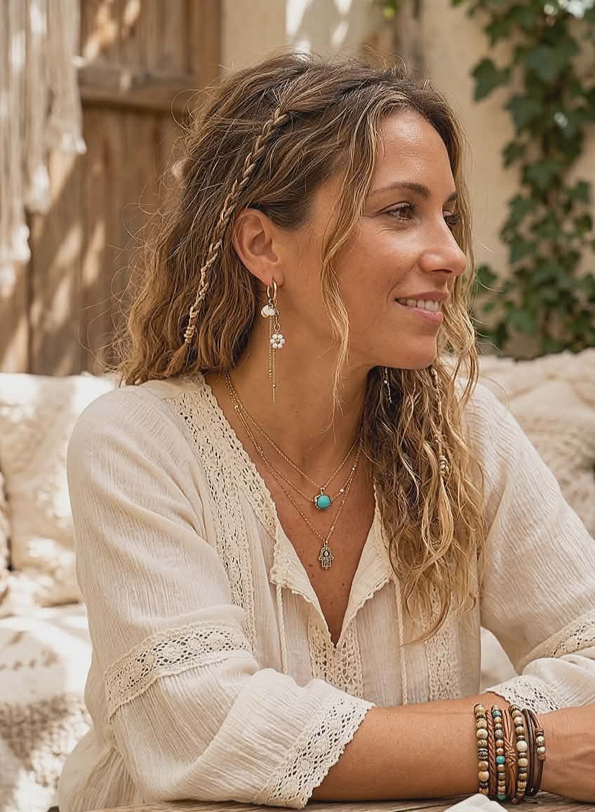 Boucles d'oreilles Fleur blanche