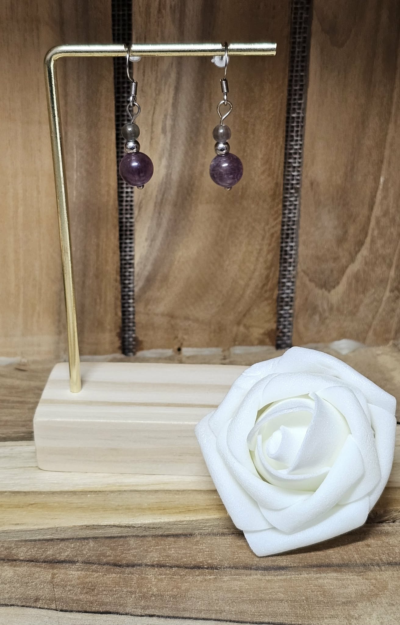 Boucles d'oreilles Mystique - Fluorite
