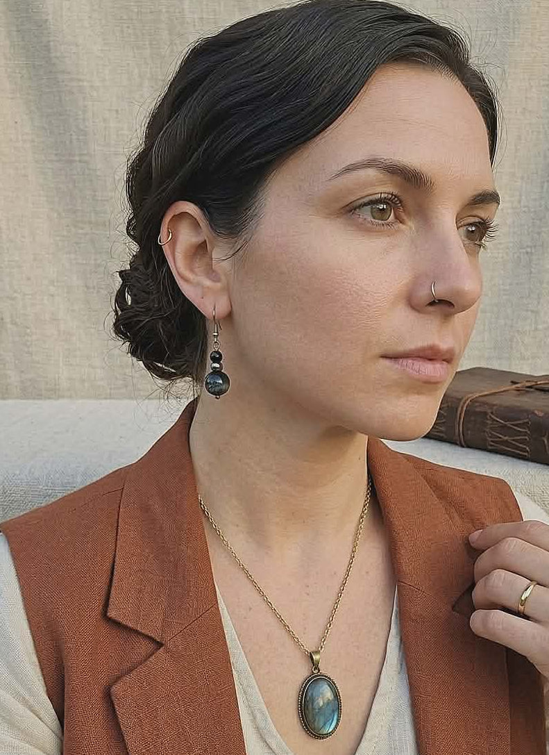 Boucles d’Oreilles Pendantes - Œil de Faucon