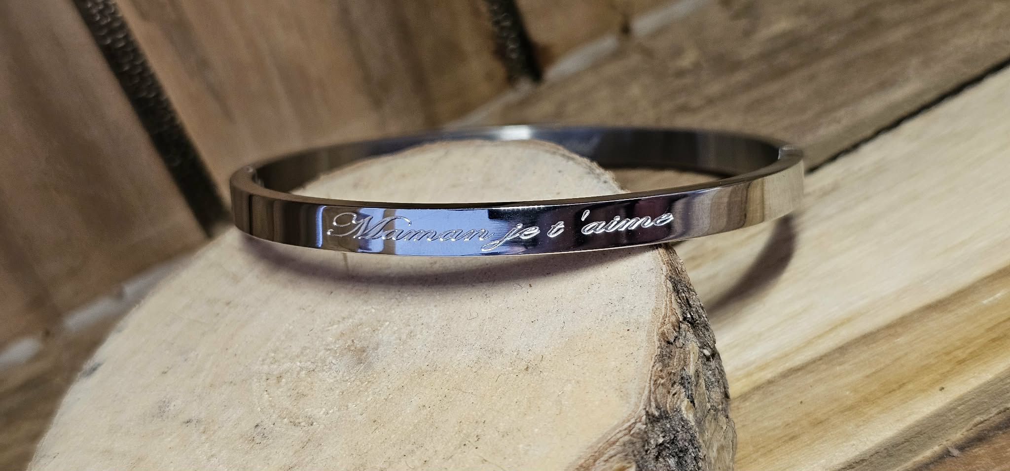 Bracelet Jonc Maman je t'aime