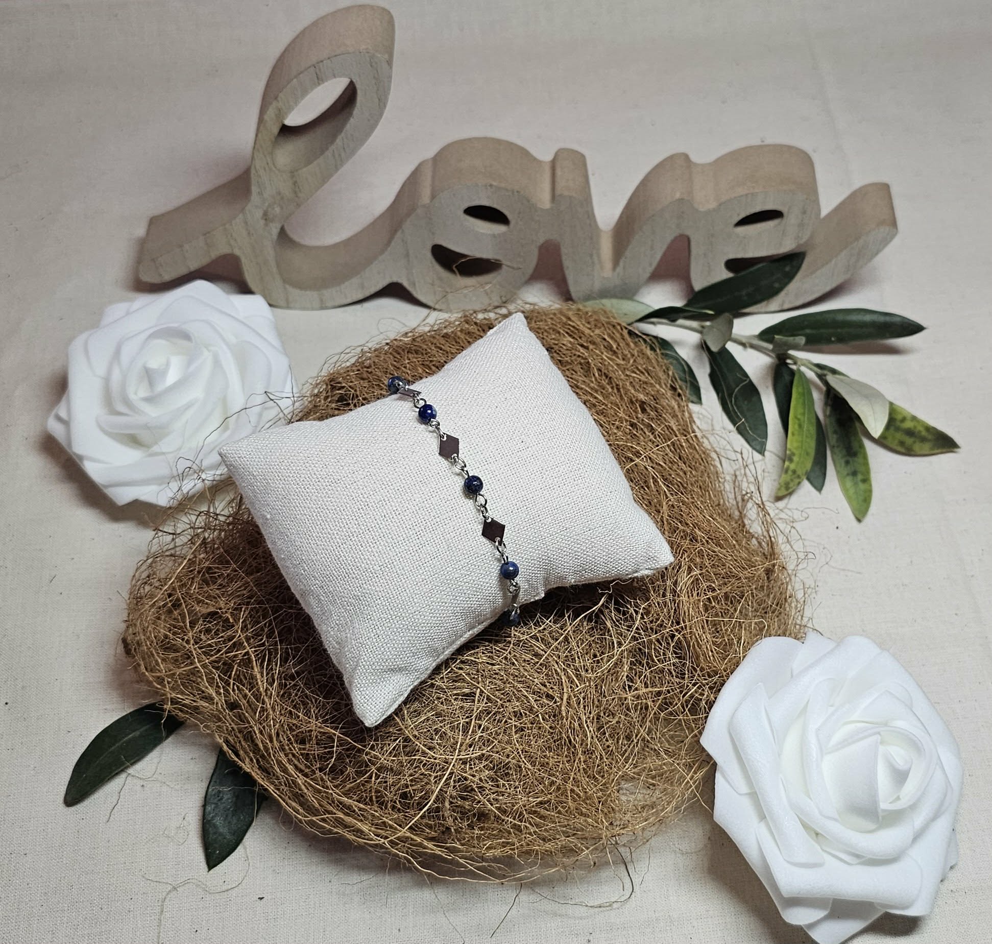 Bracelet Eveil Nomade – Lapis-lazuli & Losanges