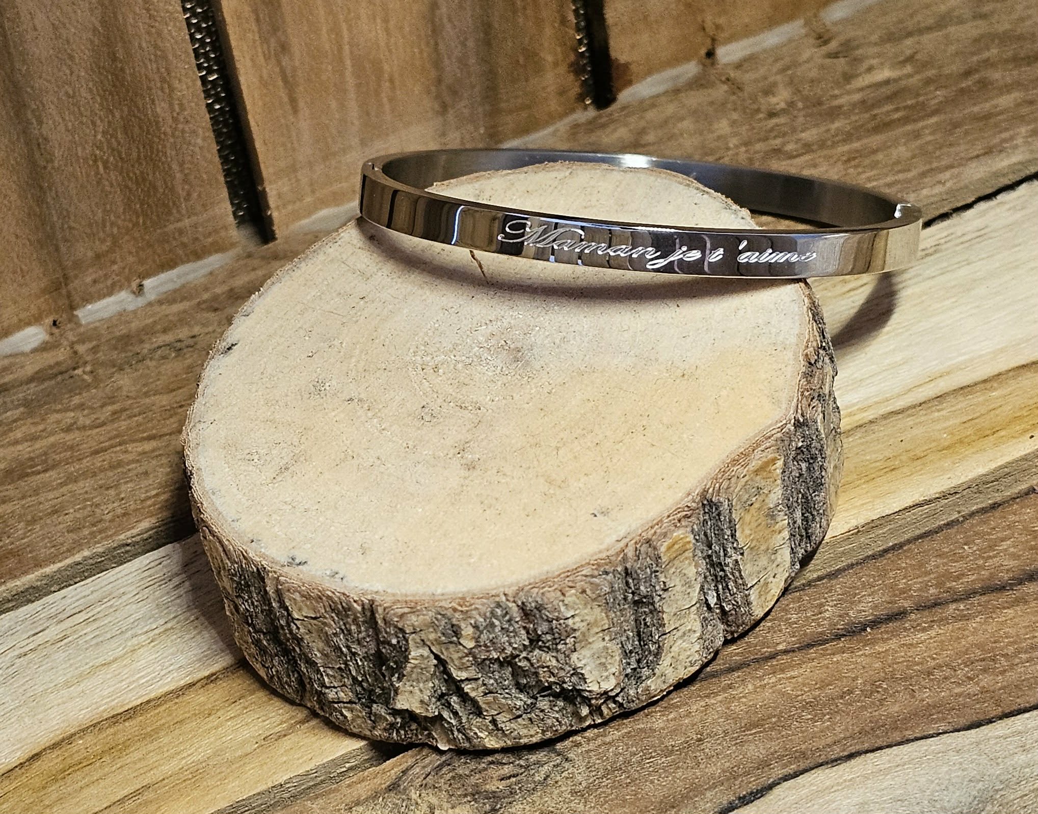Bracelet Jonc Maman je t'aime