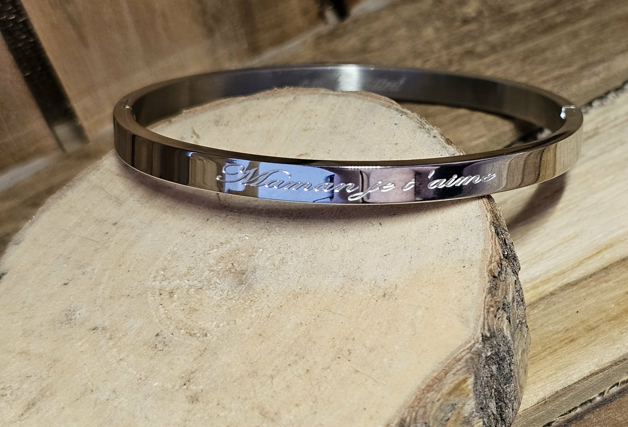 Bracelet Jonc Maman je t'aime