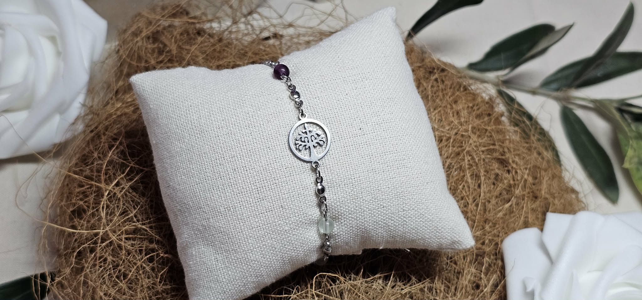 Bracelet Douceur du Matin – Arbre de Vie & Fluorite