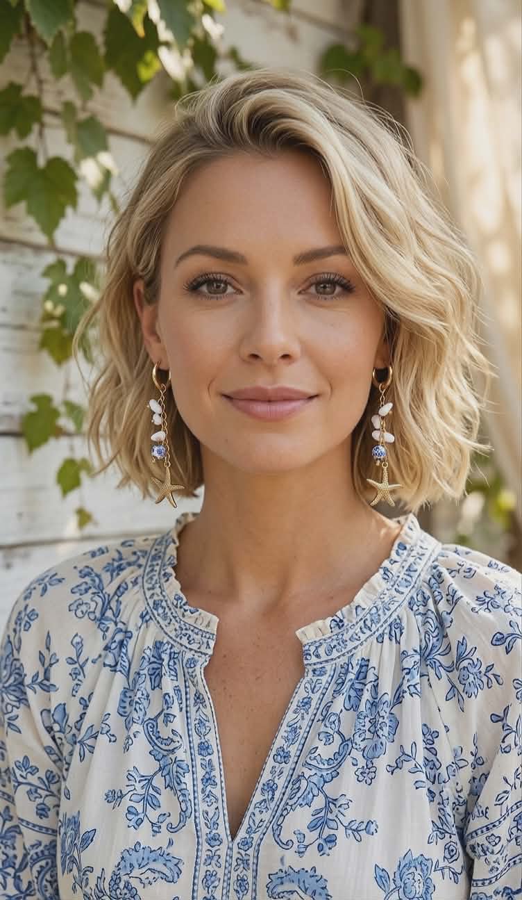 Boucles d'Oreilles Pendante Odyssée Marine