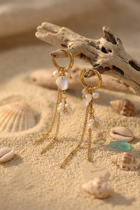 Boucles d'oreilles Fleur blanche