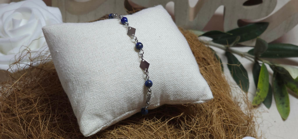 Bracelet Eveil Nomade – Lapis-lazuli & Losanges