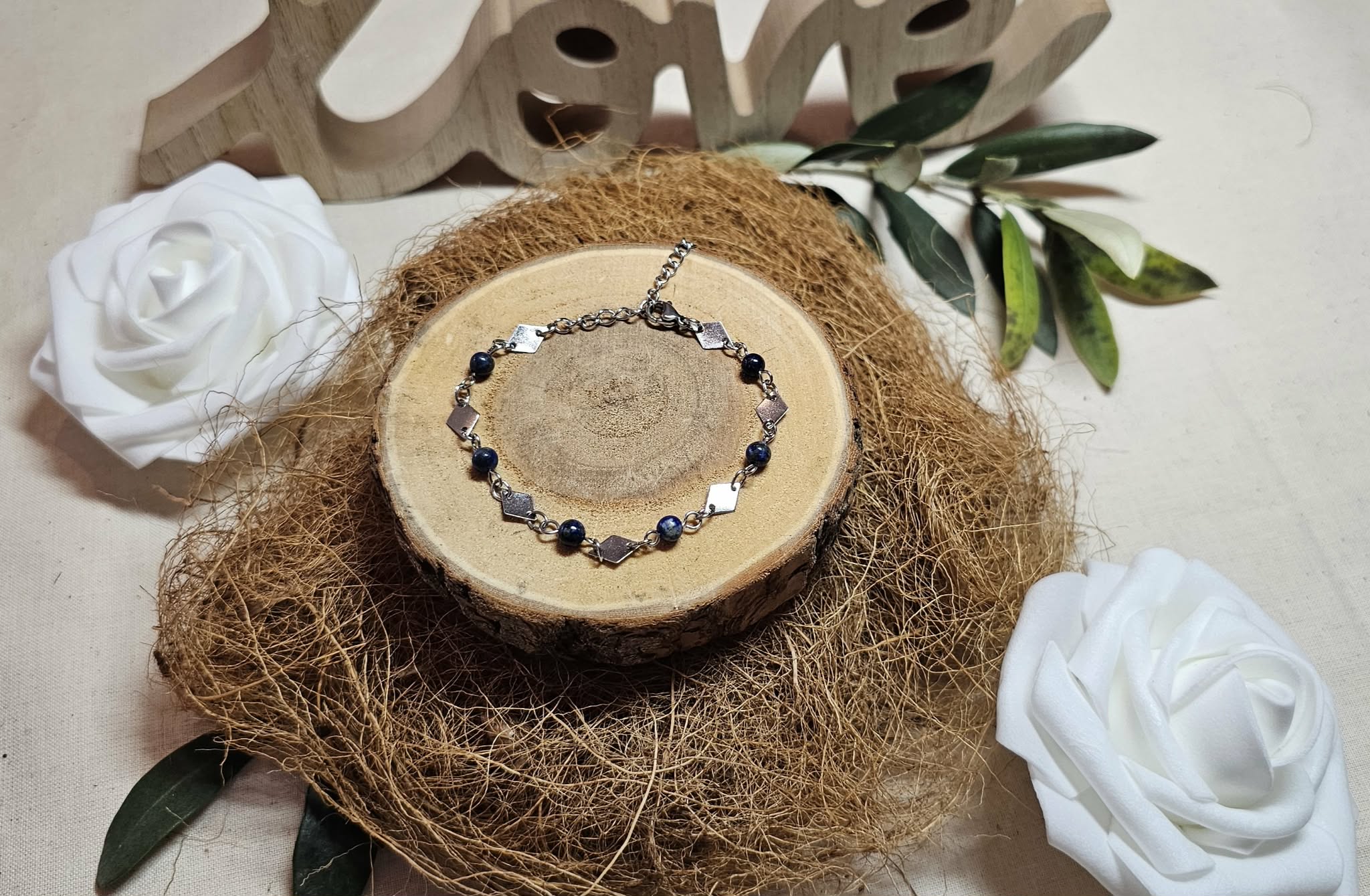 Bracelet Eveil Nomade – Lapis-lazuli & Losanges