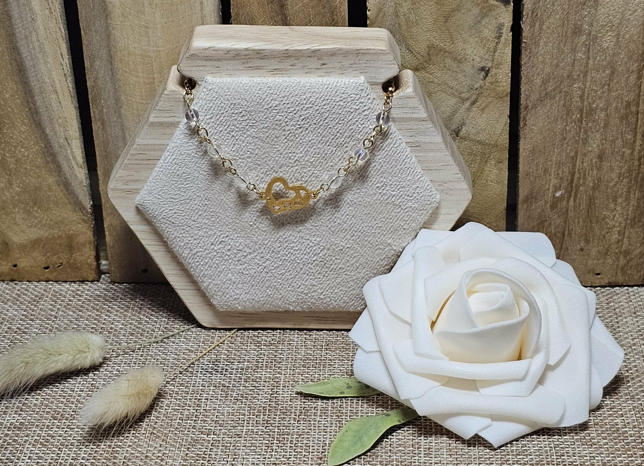 Bracelet Argia – Pierre de Lune & Cœur